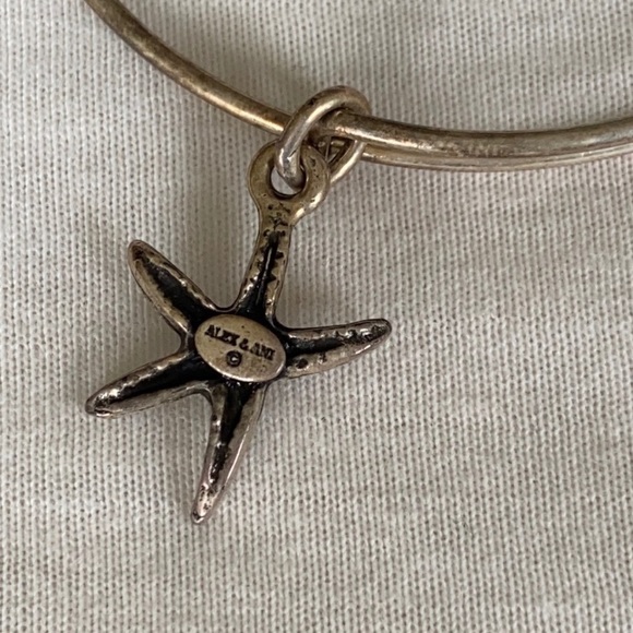 Two Alex & Ani silver Bangle bracelet Bracelets Energy Crystal and Starfish - Picture 7 of 10